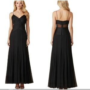 JS Collections Black Mesh Evening Gown Size 10 Formal Dress Wedding Guest Prom